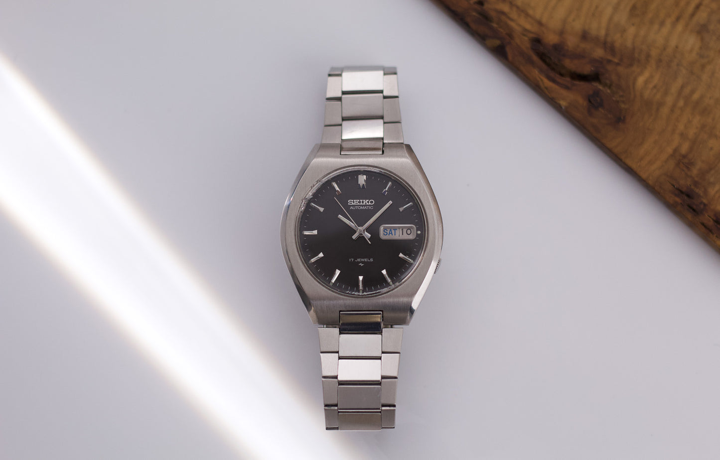 [Serviced] 1979 Seiko Automatic Deep Black Dial Men's Wrist-Watch