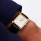 1986 Seiko Tank Straight Grain Golden Dial Men's Wrist-Watch