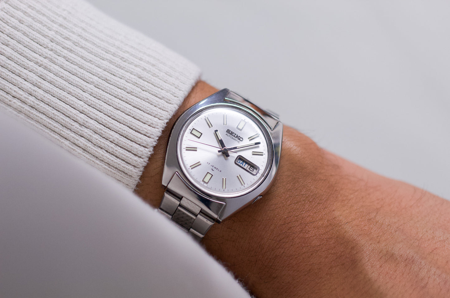[Serviced] 1978 Seiko Automatic Silver Sunburst Dial Men's Wrist-Watch