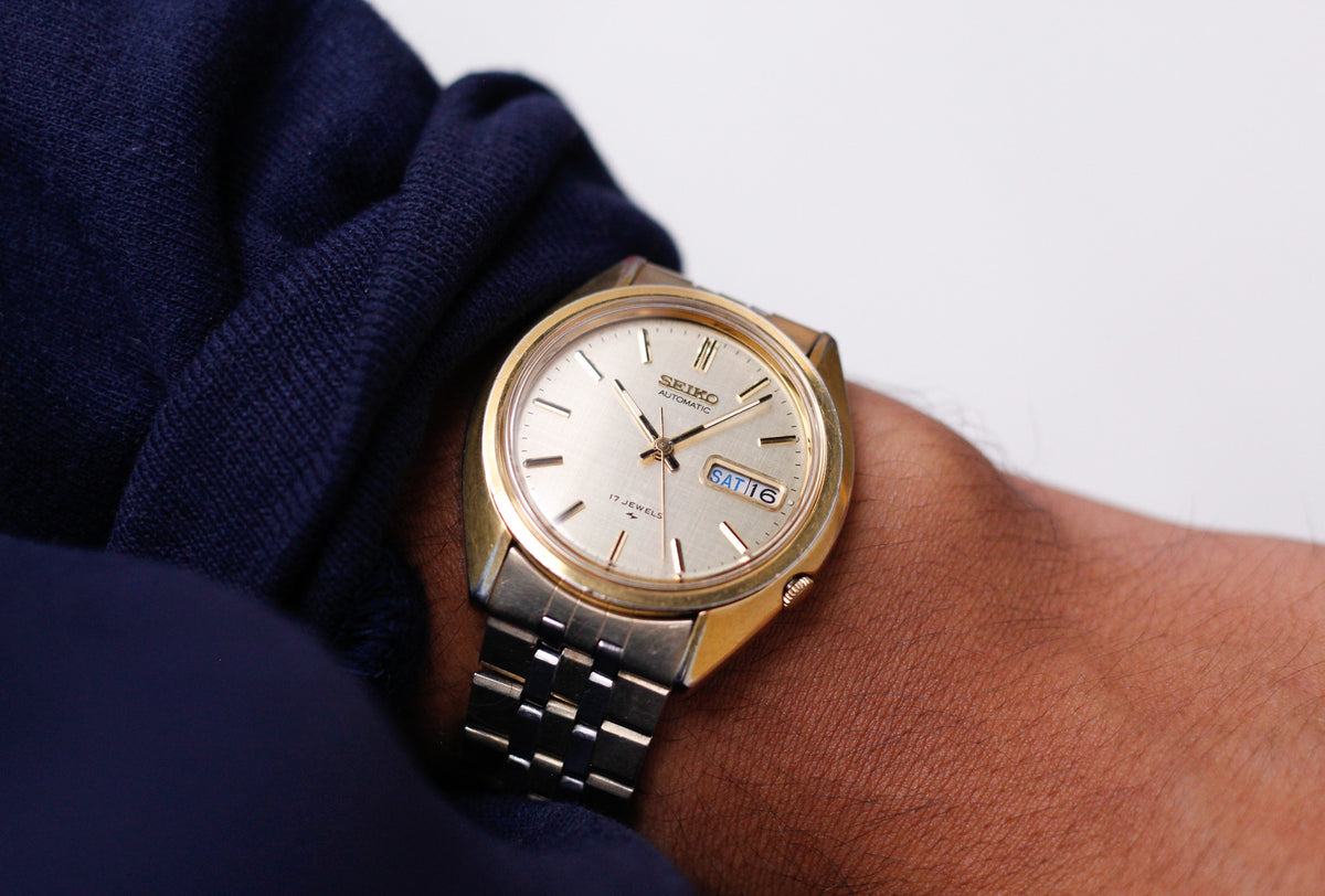[Serviced] 1978 Seiko Automatic Golden Linen Dial Men's Wrist-Watch