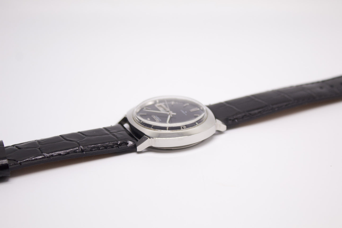 [Serviced] 1986 Seiko Automatic Deep Blue Textured Dial Men's Wrist-Watch