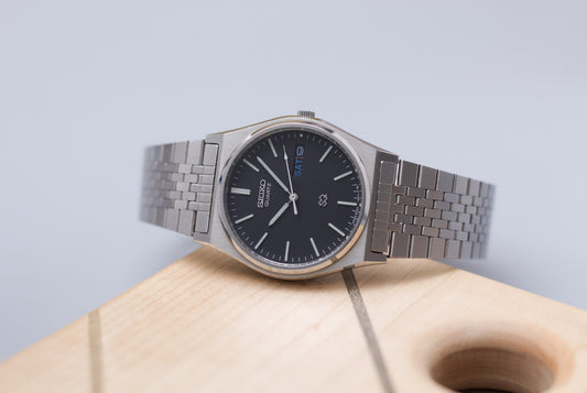 1985 Seiko SQ Matte Black Dial Men's Wrist-Watch