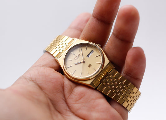 1985 Seiko SQ Rich Golden Dial Men's Wrist-Watch