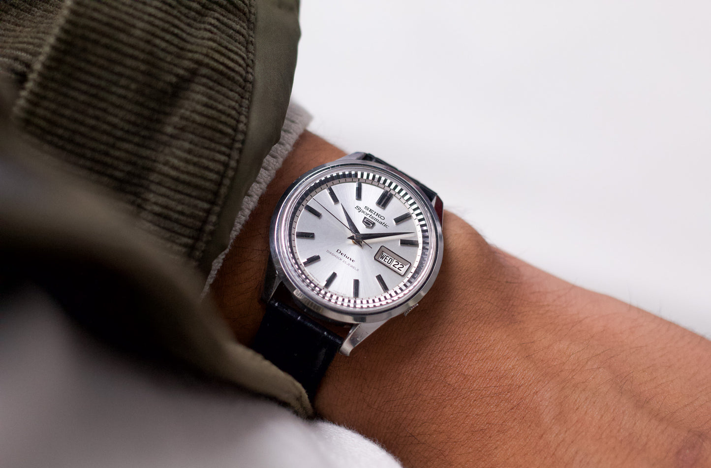 [Serviced] 1966 Seiko Sportsmatic Deluxe Silver Sunburst Dial Men's Wrist-Watch