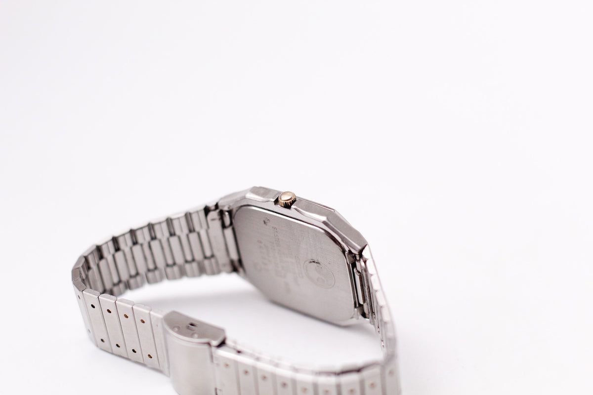 1986 Seiko Chronos 'Baby Santos' Textured White Dial Men's Wrist-Watch