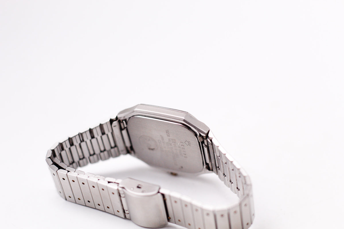 1986 Seiko Chronos 'Baby Santos' Textured White Dial Men's Wrist-Watch