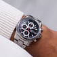 2005 Seiko Quartz Chronograph Black Sunburst Dial Men's Wrist-Watch