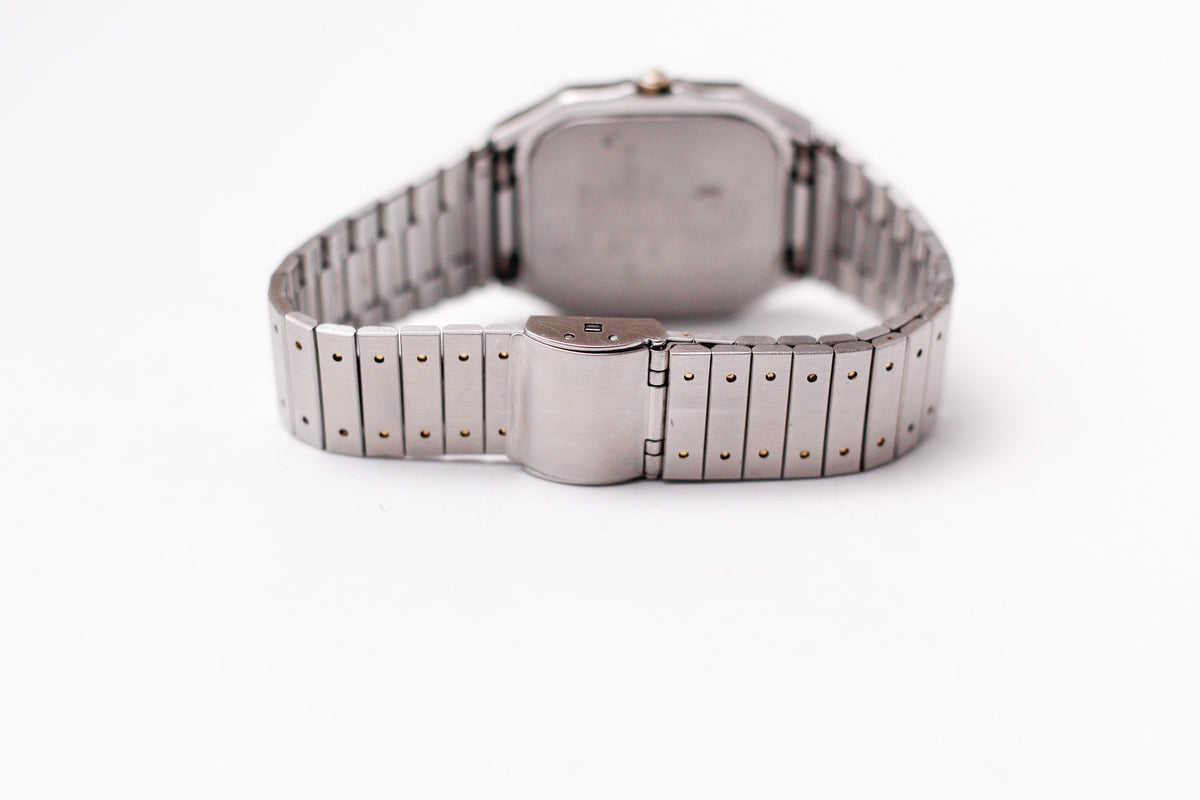 1986 Seiko Chronos 'Baby Santos' Textured White Dial Men's Wrist-Watch