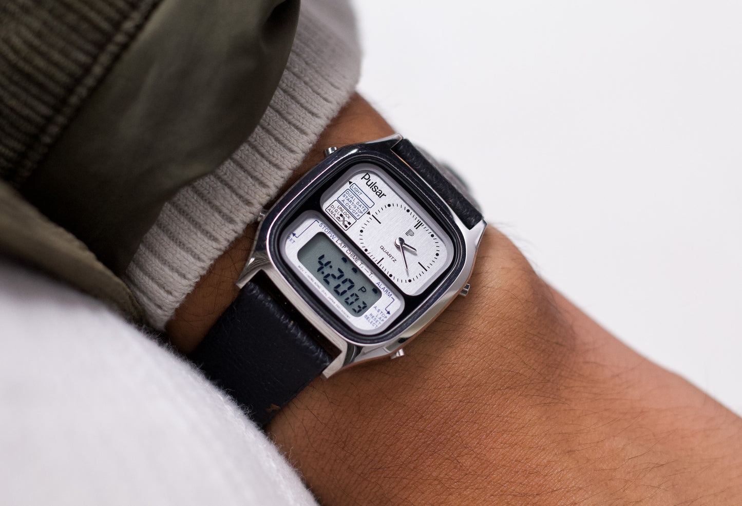 [Serviced] 1991 Pulsar Ana-Digi Chronograph-Alarm Men's Wrist-Watch W/Handtag