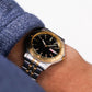 1996 Pulsar Quartz Inky Black Dial Two Tone Men's Wrist Watch