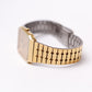 1996 Pulsar Quartz Straight Grain Golden Dial Men's Wrist-Watch