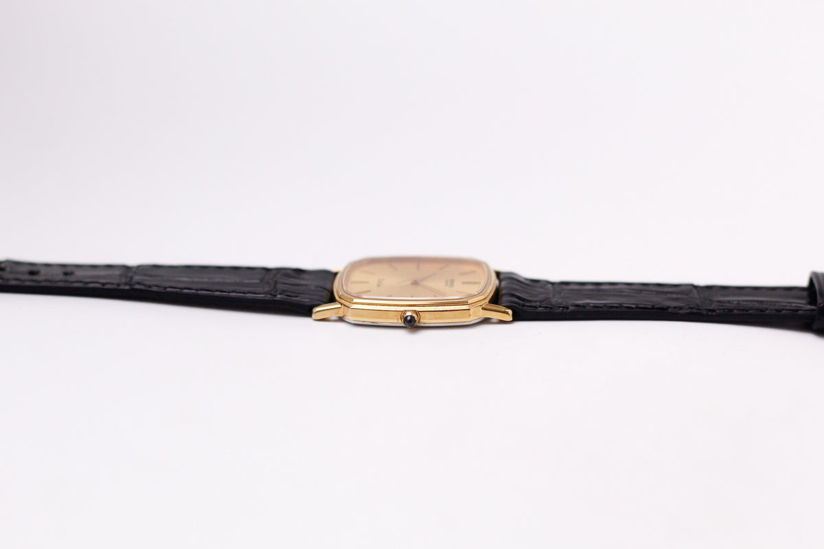 1982 Seiko Dolce Frosted Golden Dial Tank Men's Wrist-Watch