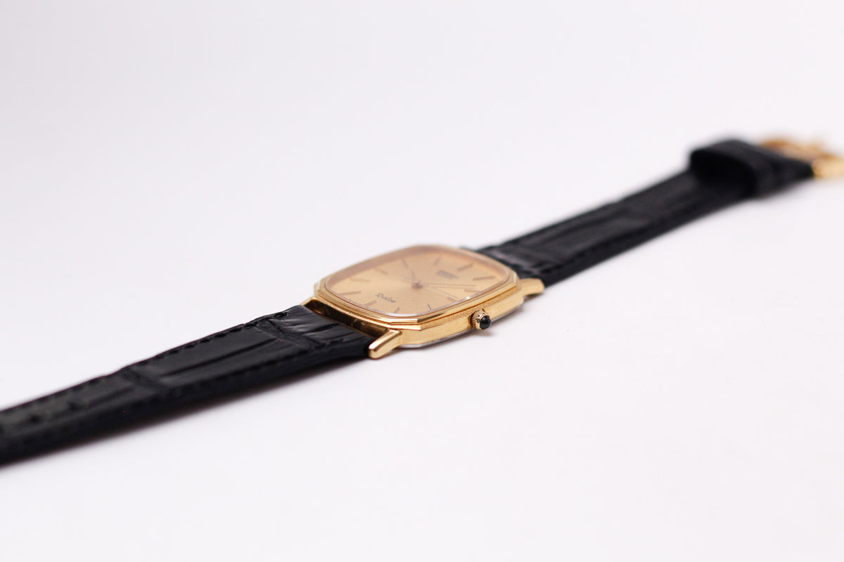 1982 Seiko Dolce Frosted Golden Dial Tank Men's Wrist-Watch
