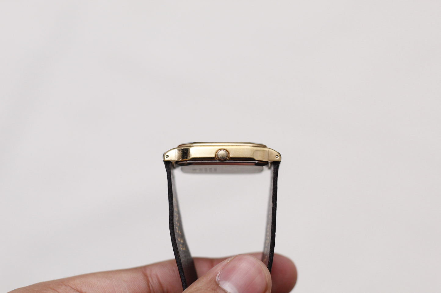 1996 Pulsar Ana-Digi Straight Grain Golden Dial Men's Wrist-Watch W/Box & Papers