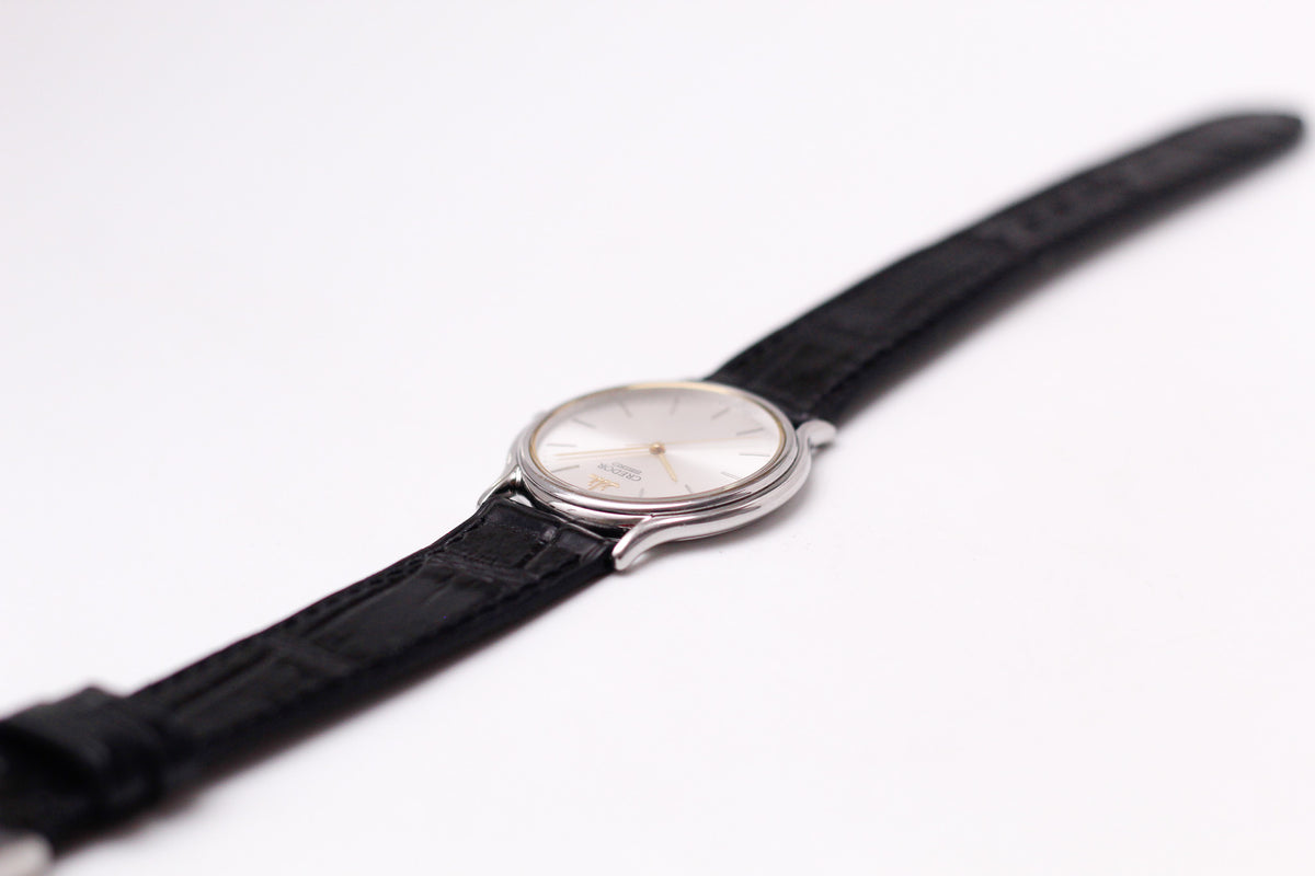 [Near Mint] 1998 Credor Quartz Radiant Silver Sunburst Dial Men's Wrist-Watch