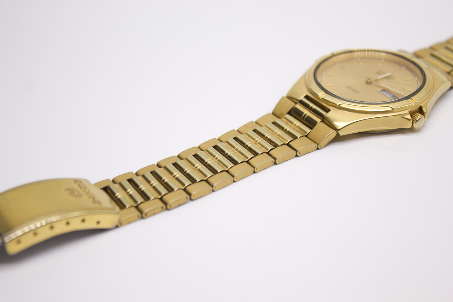 1988 Seiko SQ 100 Matte Sunburst Golden Dial Men's Wrist-Watch