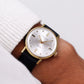 1960s Paul Raynard Mechanical Silver Sunburst Dial Men's Wrist-Watch