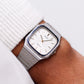 1986 Seiko Chronos 'Baby Santos' Textured White Dial Men's Wrist-Watch