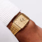 1996 Pulsar Quartz Straight Grain Golden Dial Men's Wrist-Watch