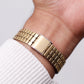 1996 Pulsar Quartz Straight Grain Golden Dial Men's Wrist-Watch