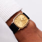1982 Seiko Dolce Frosted Golden Dial Tank Men's Wrist-Watch