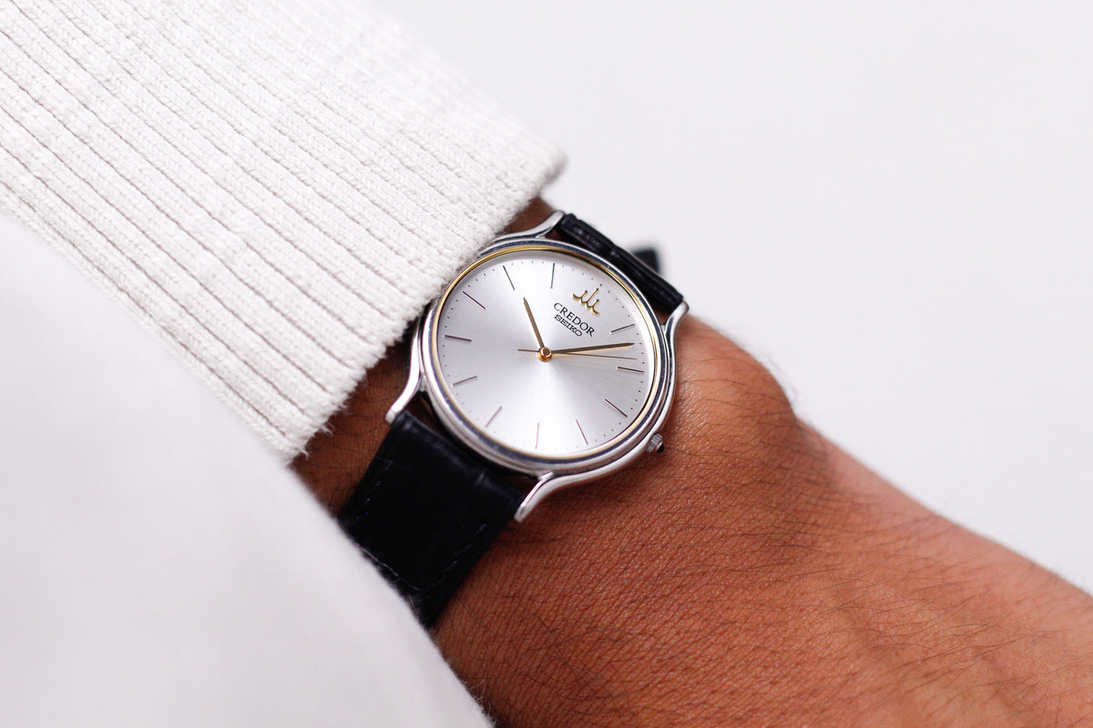 [Near Mint] 1998 Credor Quartz Radiant Silver Sunburst Dial Men's Wrist-Watch