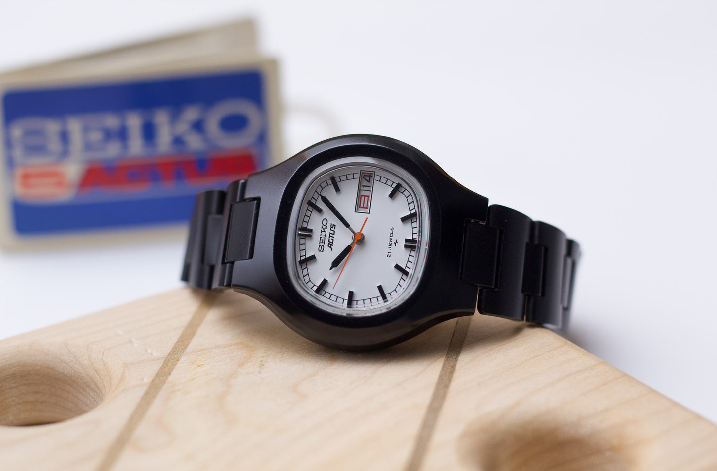 [Mint] 1977 Seiko Acuts Automatic PVD Black Case Men's Wrist-Watch W/Papers JDM