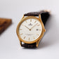 [Near Mint] 1990s Seiko Lorus Quartz Straight Grain Golden Dial Men's Wrist-Watch