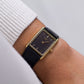 1984 Seiko Quartz Charcoal Black Dial Tank Men's Wrist-Watch
