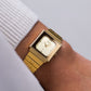 1990s Citizen CQ Quartz Golden Square Men's Wrist-Watch W/Box