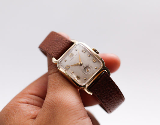 [Serviced] 1950s Hamilton Mechanical Art Deco 10K Filled Gold Men's Wrist-Watch