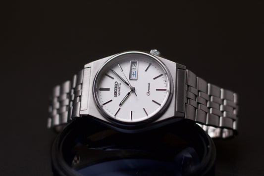 1986 Seiko Chronos Bright Silver Dial Men's Wrist-Watch