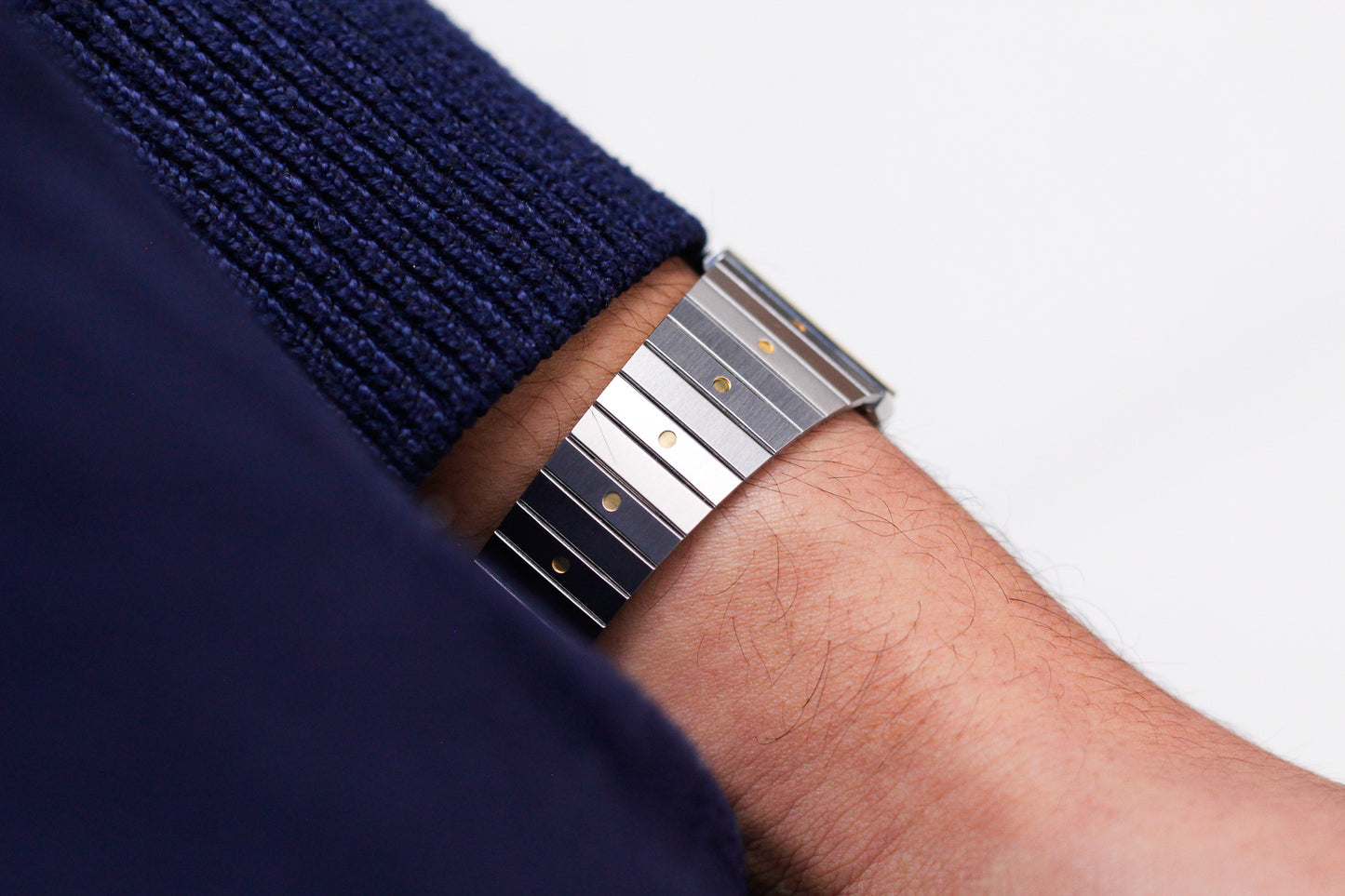 [Near Mint] 1982 Seiko Quartz Straight Grain Gray Dial Two Tone Tank Men's Wrist-Watch