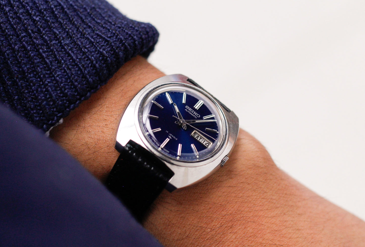 [Serviced] 1973 Seiko Automatic Marine Blue Dial Men's Wrist-Watch