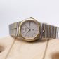 1984 Seiko SQ 100 Textured Gray Dial Two Tone Men's Wrist-Watch