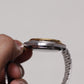 1990 Pulsar Quartz Straight Grain Golden Dial Two Tone Men's Wrist-Watch