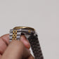 1990 Pulsar Quartz Straight Grain Golden Dial Two Tone Men's Wrist-Watch