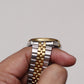 1990 Pulsar Quartz Straight Grain Golden Dial Two Tone Men's Wrist-Watch