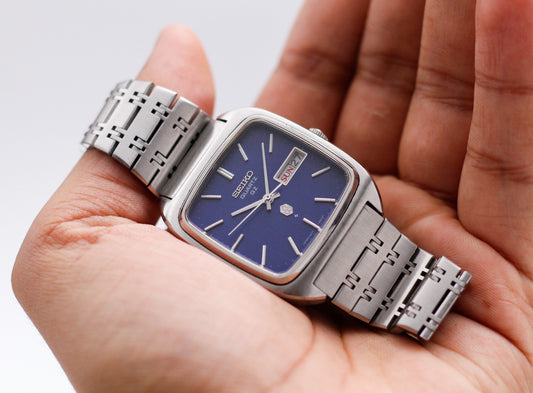 1984 Seiko QZ Midnight Blue Washi Dial TV Case Men's Wrist-Watch