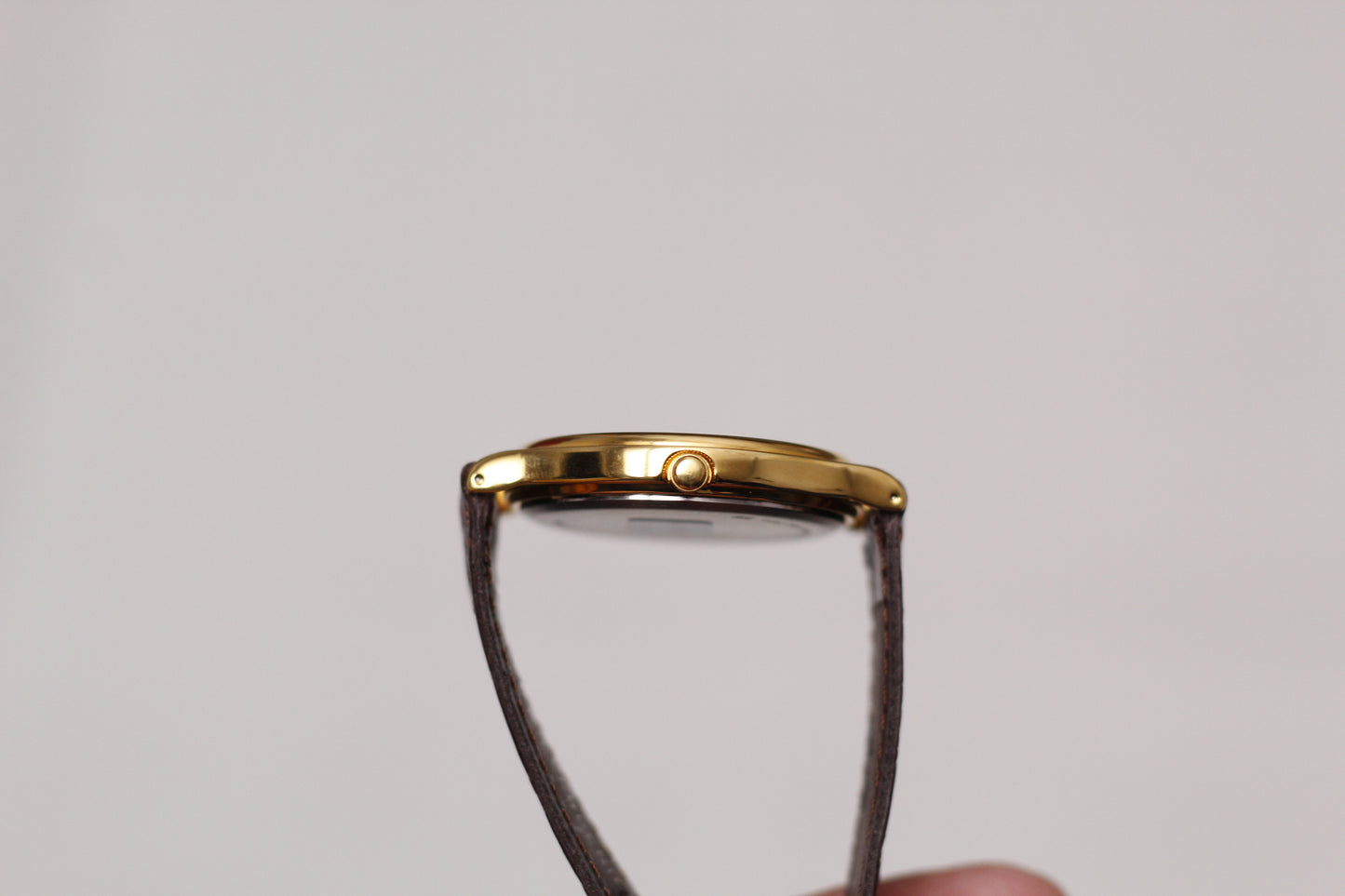 [Near Mint] 1990s Seiko Lorus Quartz Straight Grain Golden Dial Men's Wrist-Watch