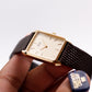 1987 Seiko Tank Straight Grain Golden Dial Men's Wrist-Watch W/Tag