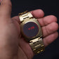 1970s Mercury Red LED Gold Toned Men's Wrist-Watch