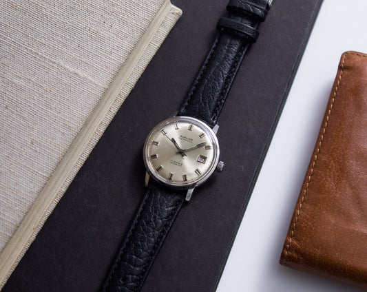 [Serviced] 1960s Avalon Automatic Silver Sunburst Men's Wrist-Watch