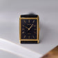1994 Pulsar Quartz Tank Inky Black Dial Men's Wrist-Watch