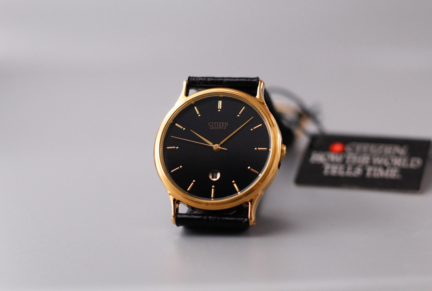 1994 Citizen Quartz Inky Black Dial Men's Wrist-Watch W/Tag