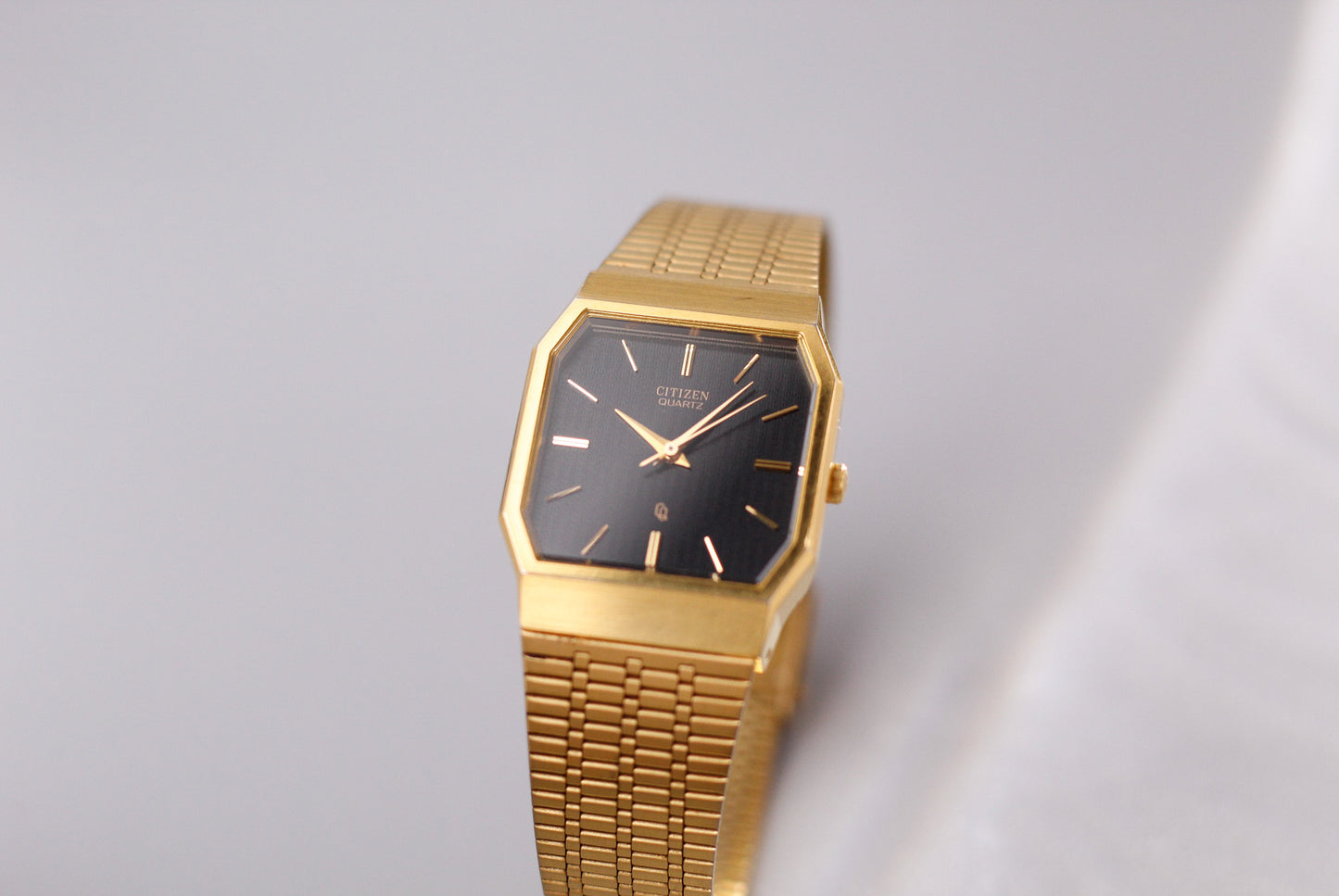 1997 Citizen CQ Quartz Textured Midnight Black Dial Men's Wrist-Watch
