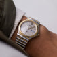 1984 Seiko SQ 100 Textured Gray Dial Two Tone Men's Wrist-Watch