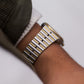 1984 Seiko SQ 100 Textured Gray Dial Two Tone Men's Wrist-Watch