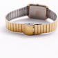 1983 Seiko Quartz Straight Grain Golden Dial Tank Men's Wrist-Watch W/Box