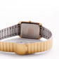 1983 Seiko Quartz Straight Grain Golden Dial Tank Men's Wrist-Watch W/Box